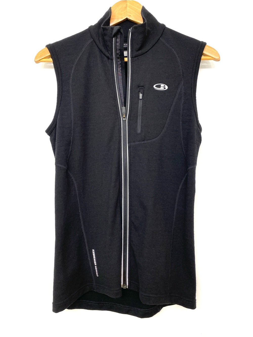 Icebreaker GT Merino Wool Vest Black Women’s Size M Performance Layer